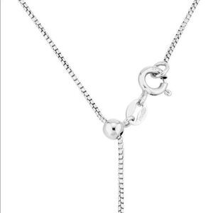 Solid 1mm 925 Sterling Silver Adjustable Length Box Chain Necklace NWT